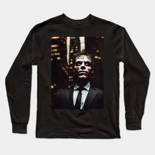 Zombie Wallstreet Broker Portrait Long Sleeve T-Shirt